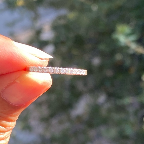 14k White Gold Diamond Anniversary Band - Picture 6 of 12